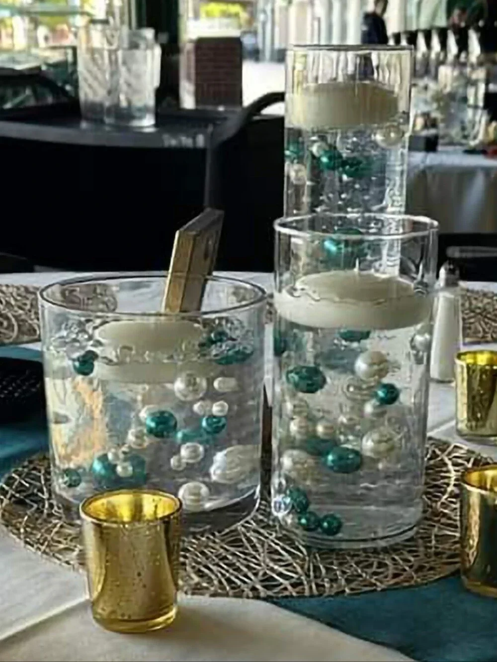 Teal Beads & New Clear Gel Bead Table Decorations For Wedding, Parties, Holidays